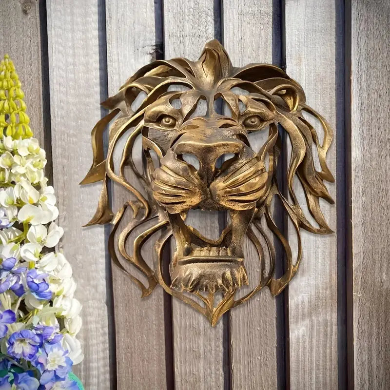 Lion Gold Resin Wall Art