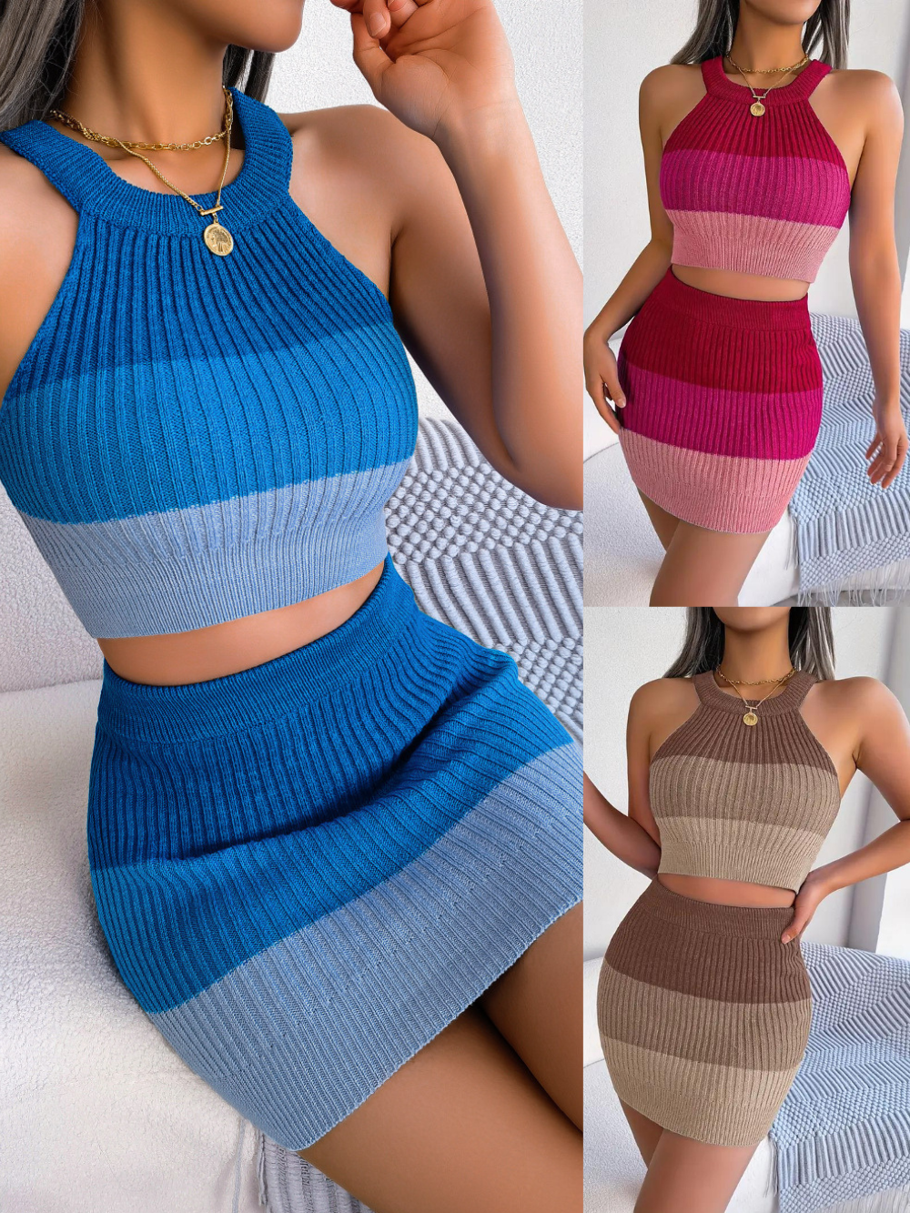 Elegant Knitted Two-Piece Set