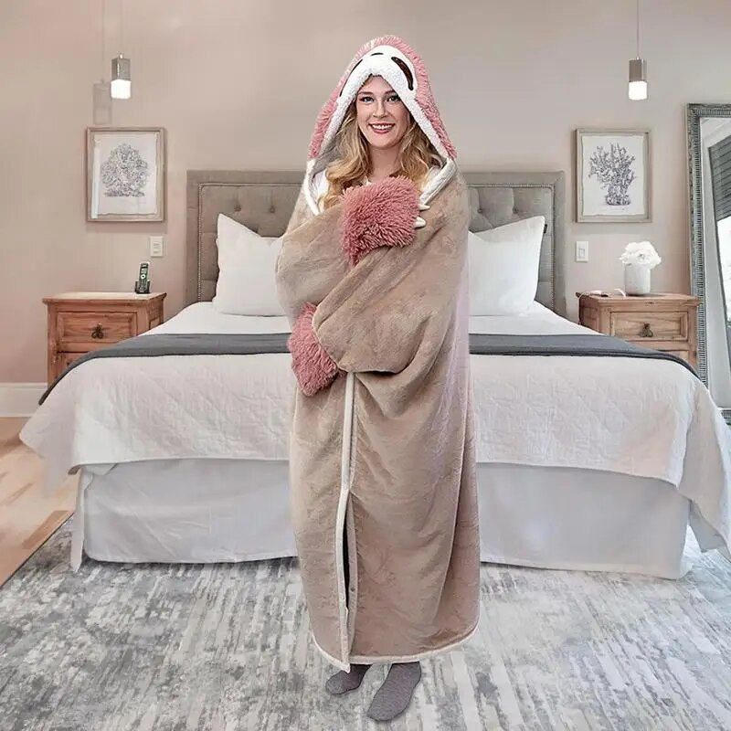 CozyCompanion Sherpa Hoodie Blanket