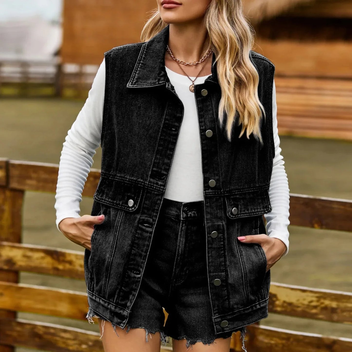 Chloe™ | Denim Vest