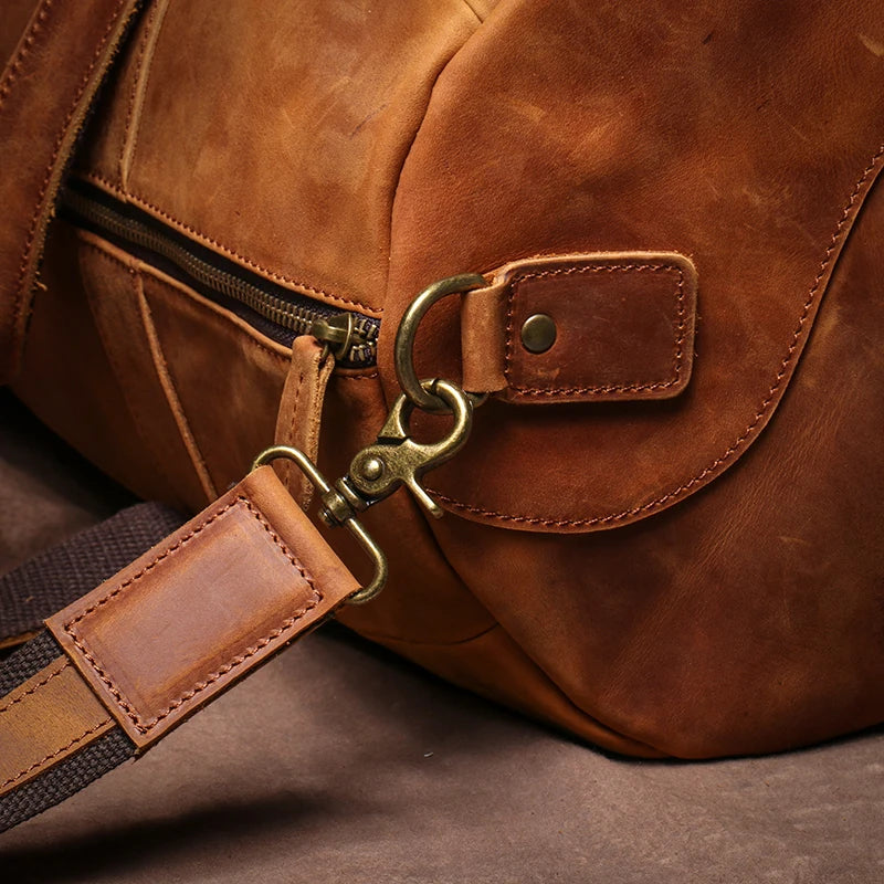 Vintage Leather Duffel Bag