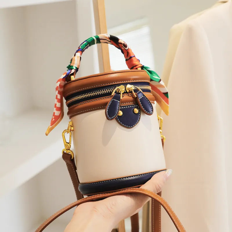 CrossBody Leather Bucket Bag