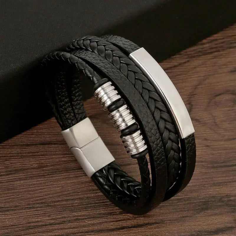 Fusion Leather & Stainless Bracelet