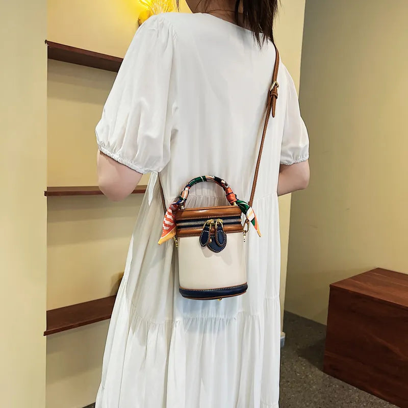 CrossBody Leather Bucket Bag