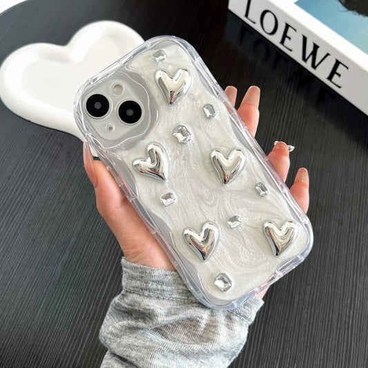 Silver Hearts iPhone Case