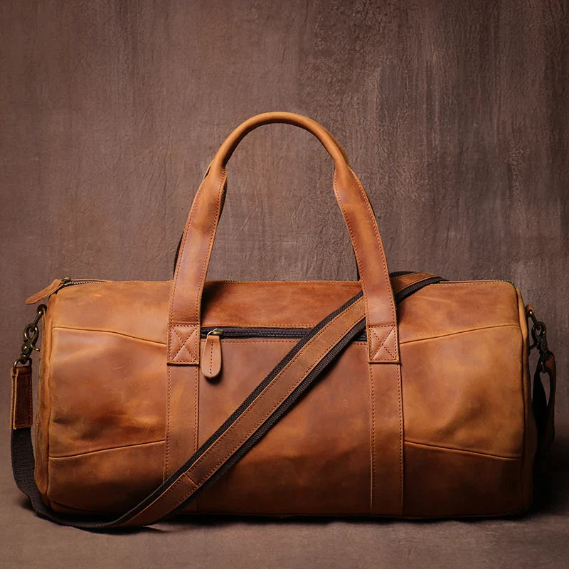 Vintage Leather Duffel Bag