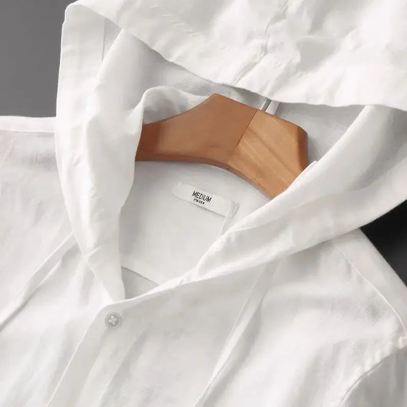 Aiden™ | Linen Hooded Shirt