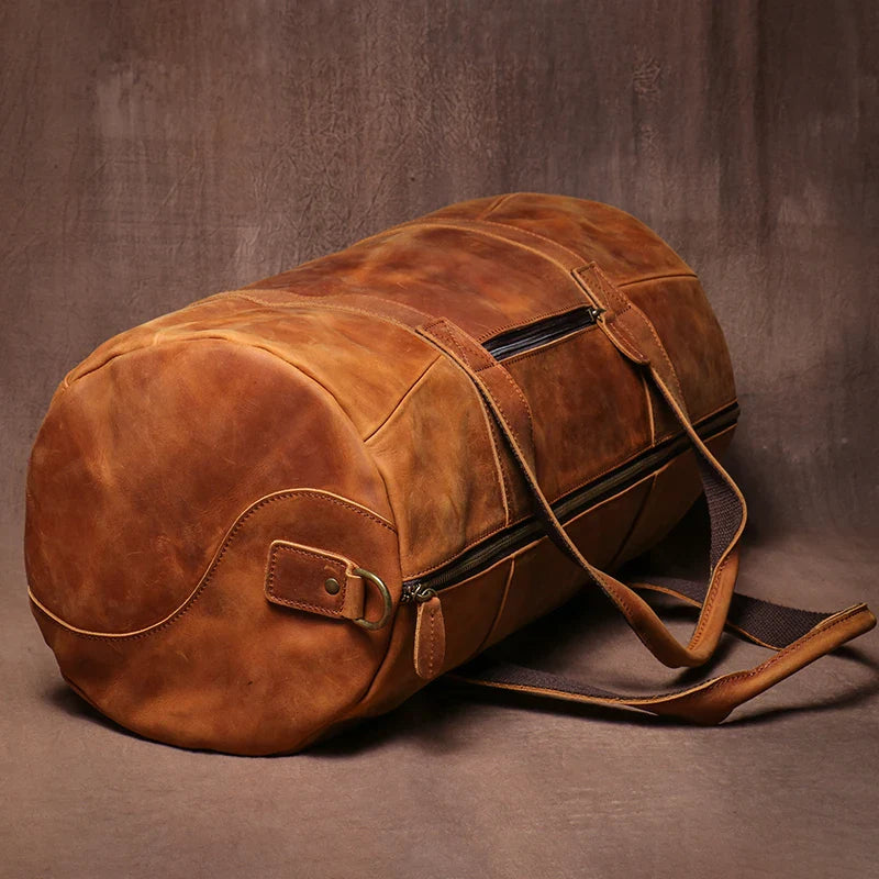 Vintage Leather Duffel Bag