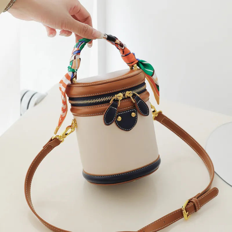 CrossBody Leather Bucket Bag