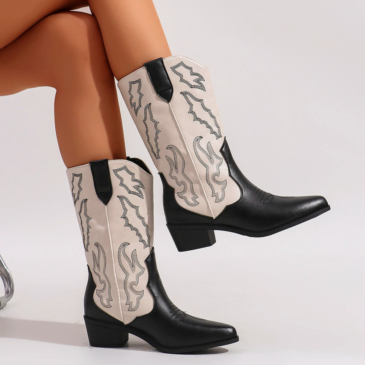 Maria™ | Embroidered Leather Boots