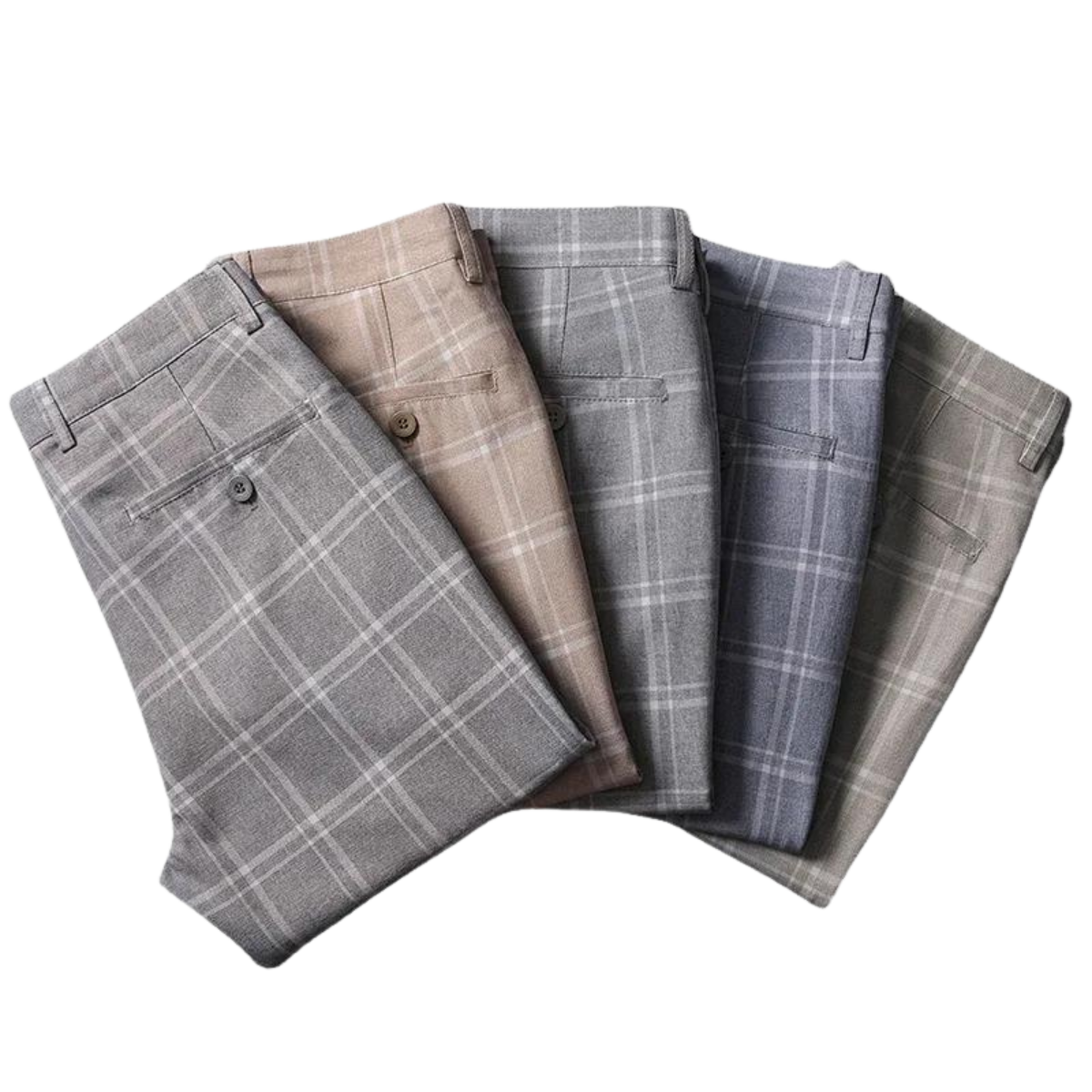 Patterned Tailored Dress Trousers for Men