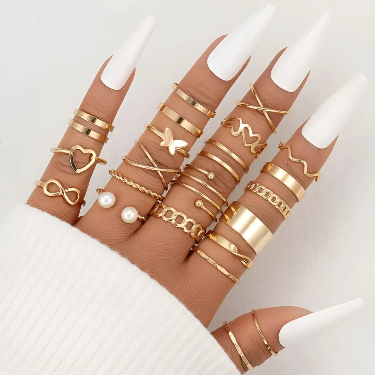 22Pcs Set Women Vintage Rings