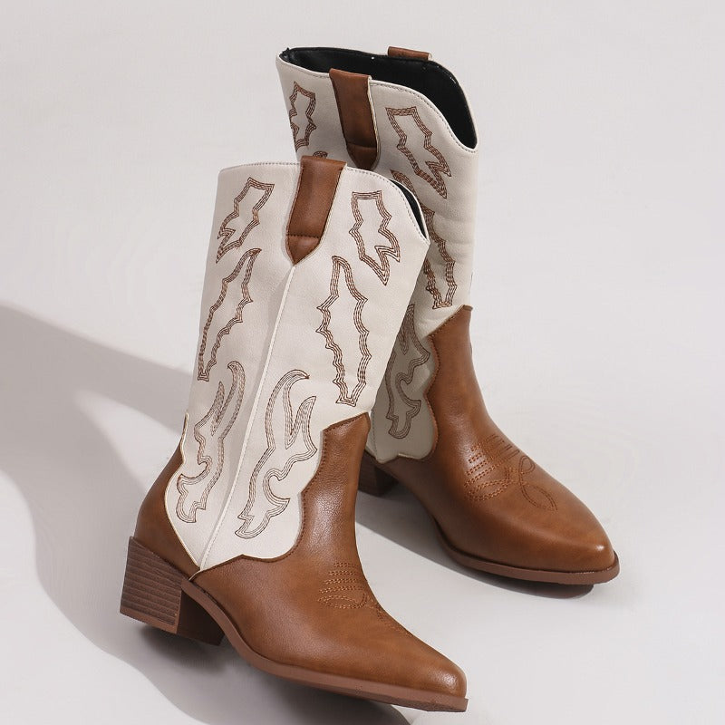 Maria™ | Embroidered Leather Boots