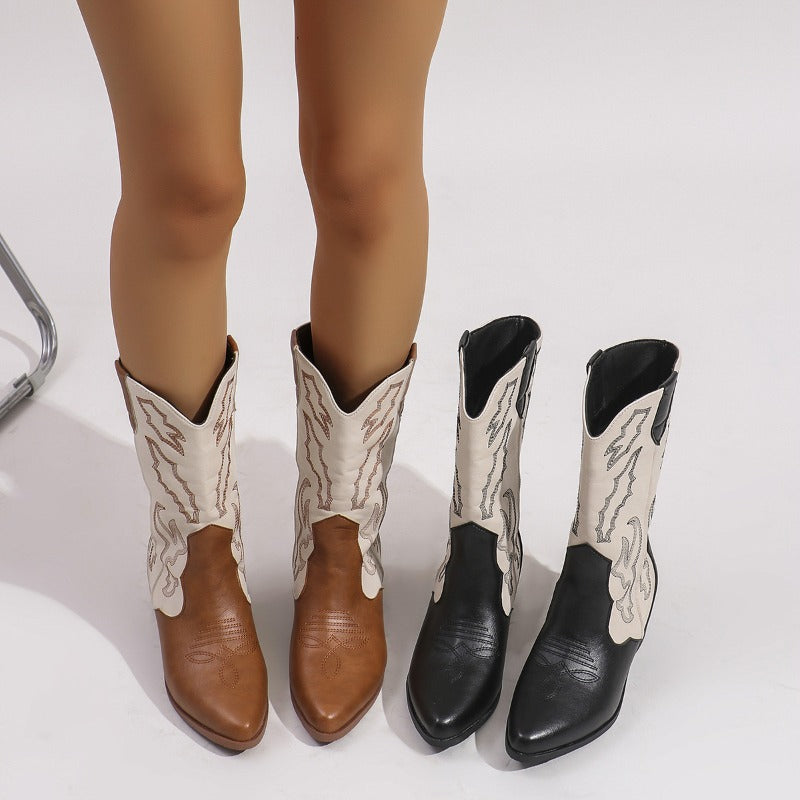 Maria™ | Embroidered Leather Boots