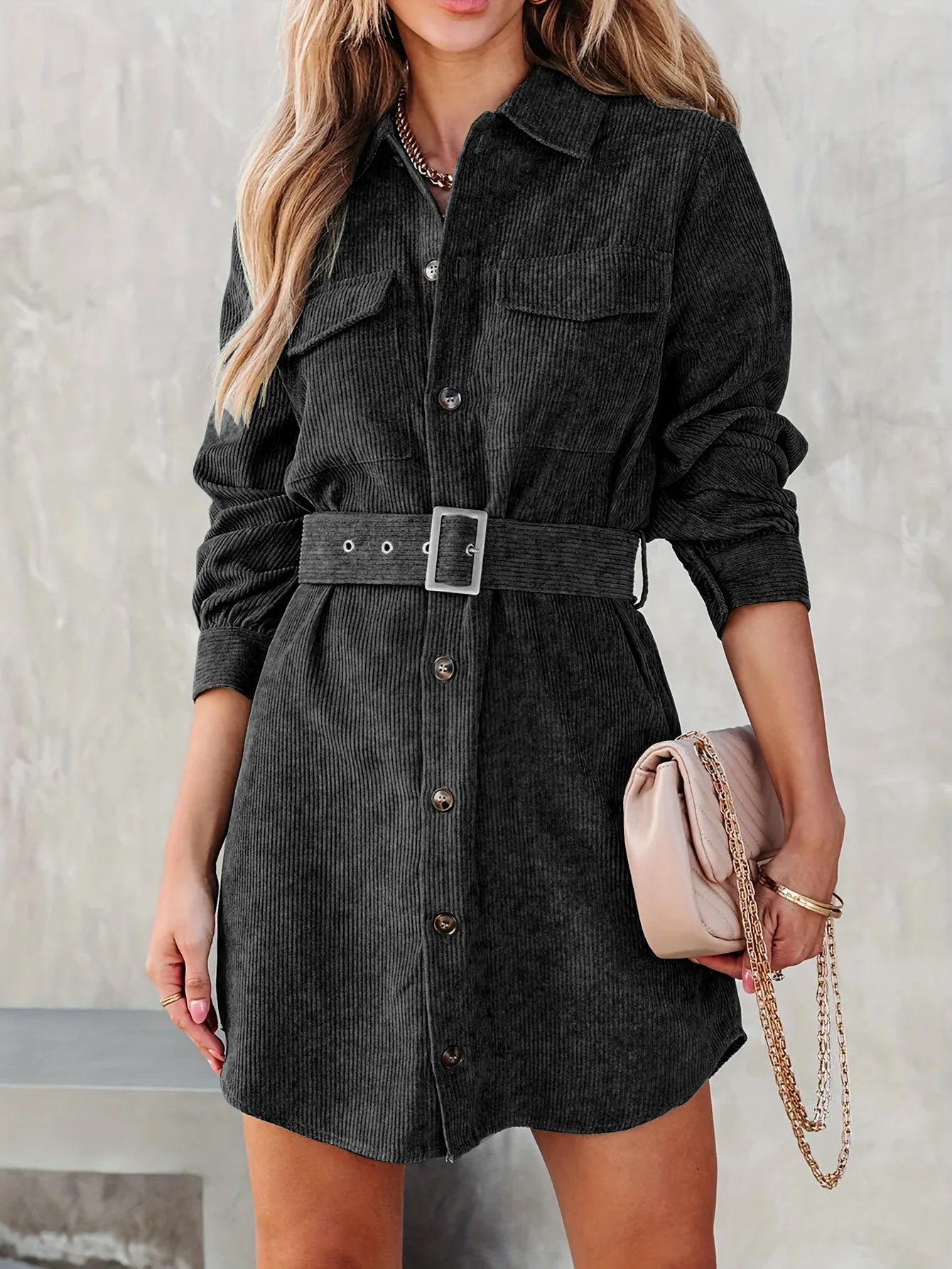 Corduroy Shirt Dress