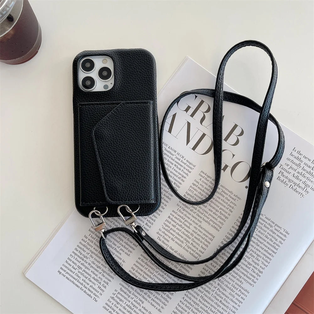 Leather Crossbody iPhone Case