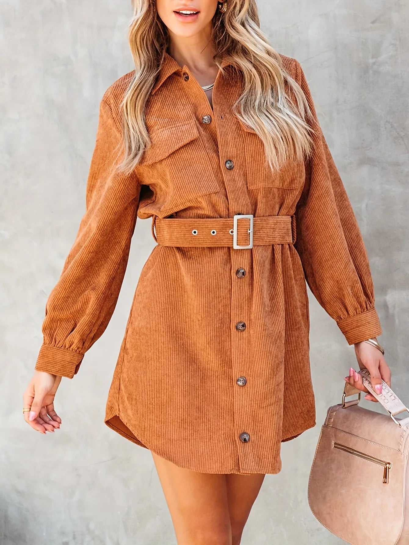 Corduroy Shirt Dress