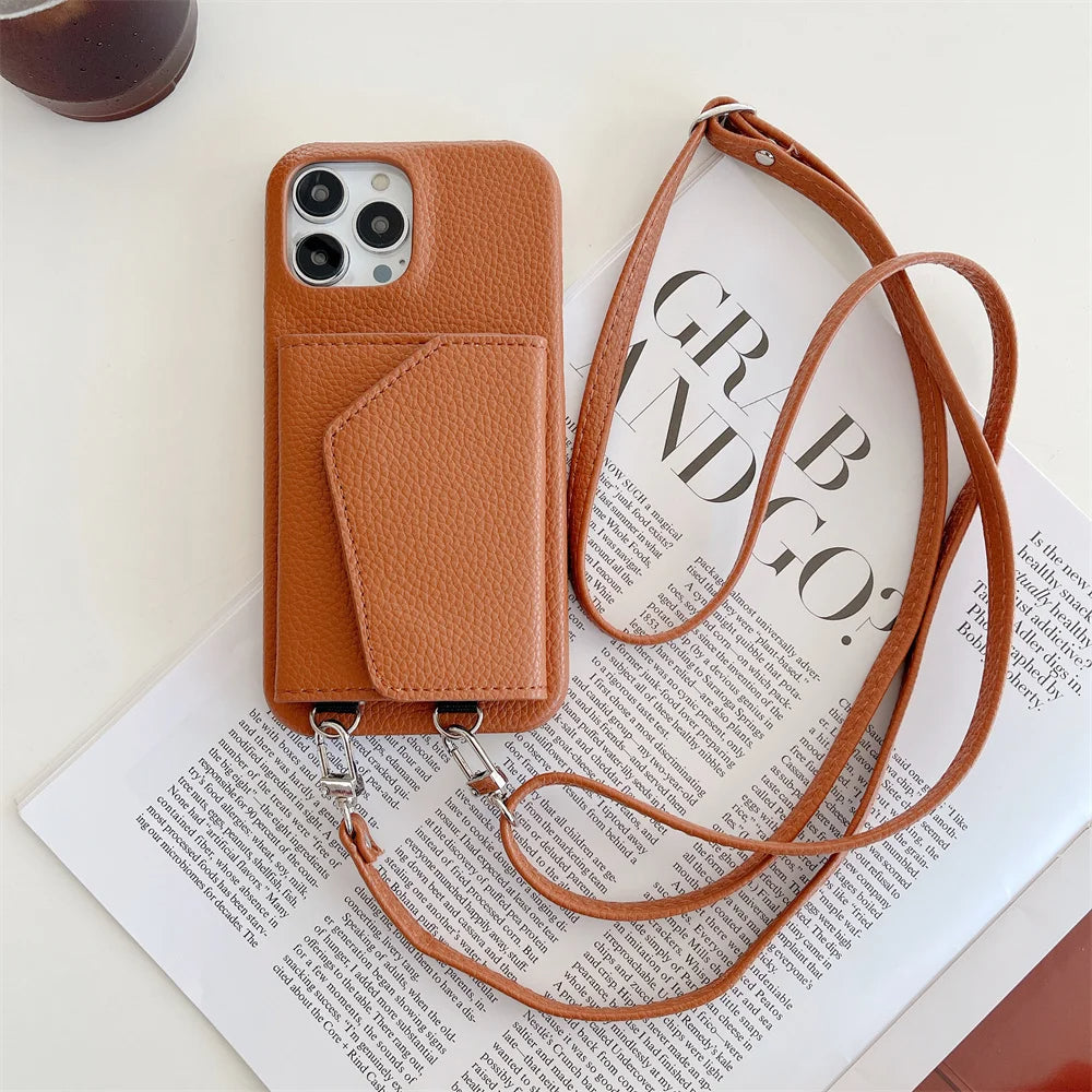 Leather Crossbody iPhone Case