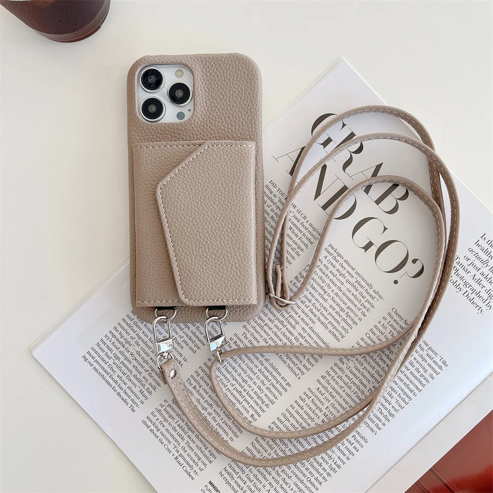 Leather Crossbody iPhone Case